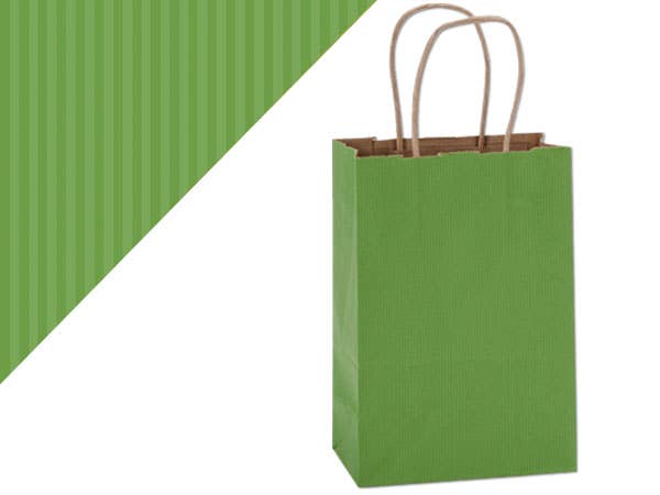 Recycled Shadow Stripe Kraft Paper Retail Shopping Bags