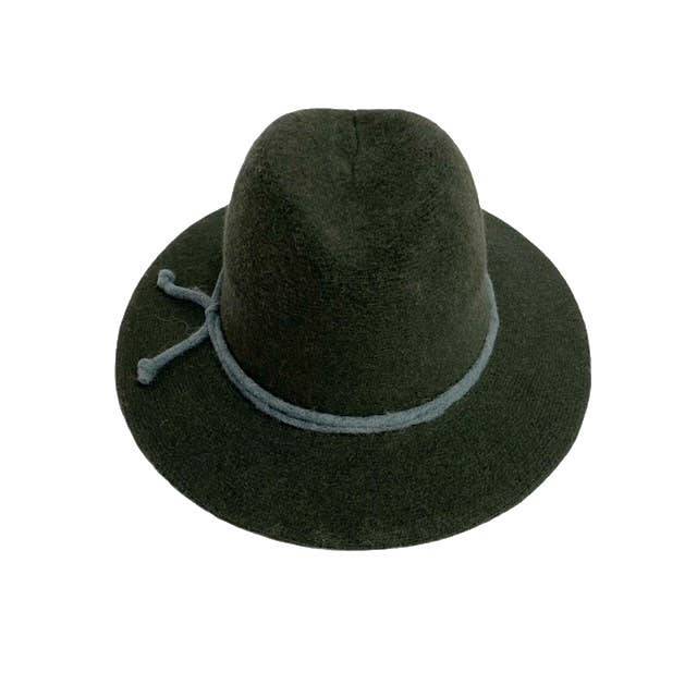 21S-0905 Boiled Wool Fedora Brim with Tie