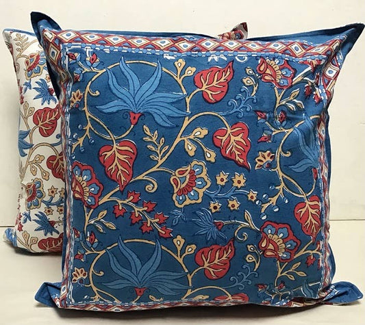 Pillow Printed 18" x 18" Indo Fleur Blue 1318N