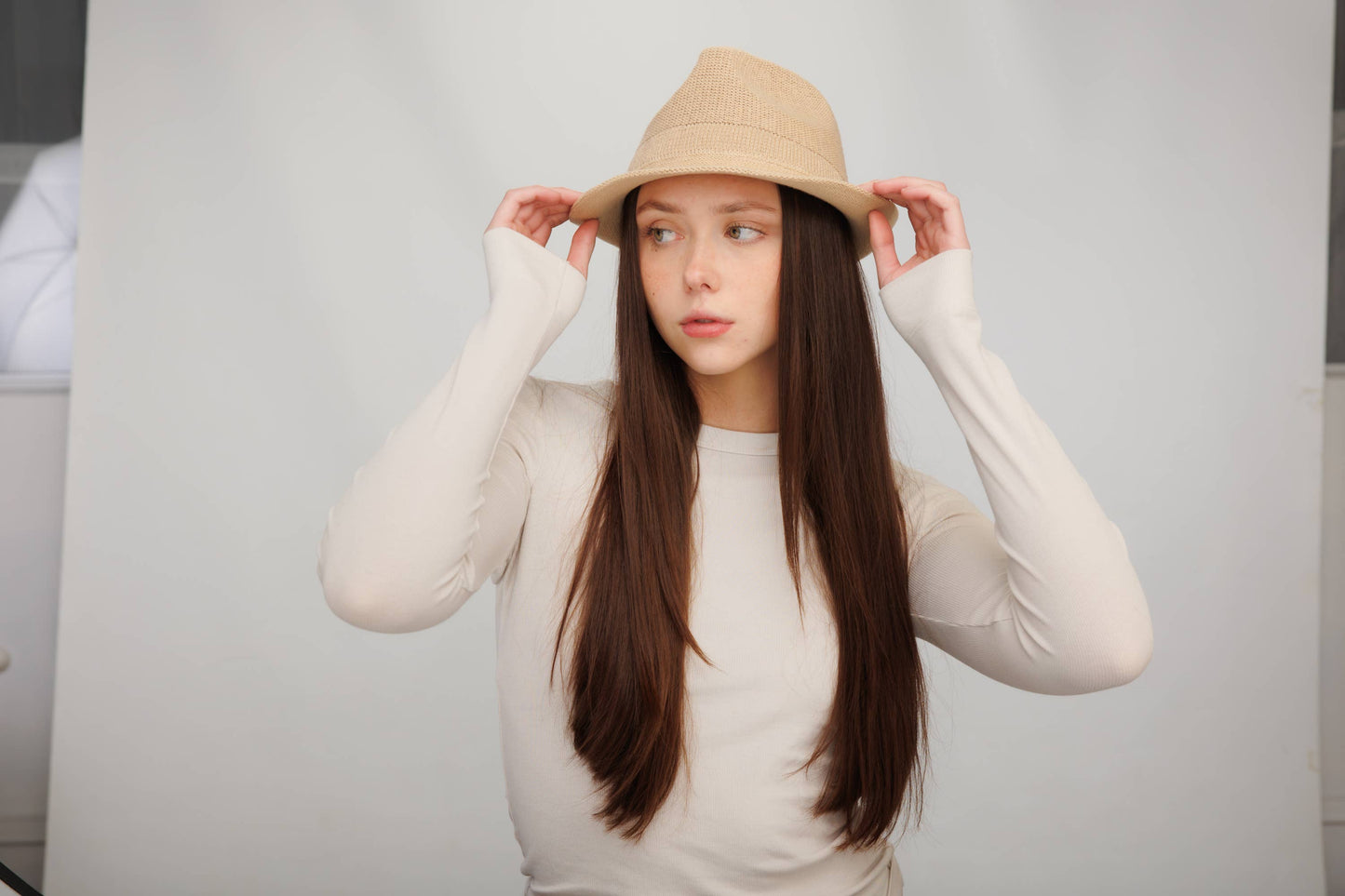 23S-0822 Boiled Wool Small Brim Fedora Hat