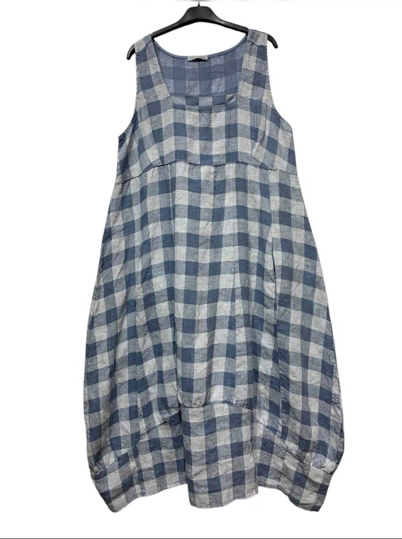 Gingham Linen Dress