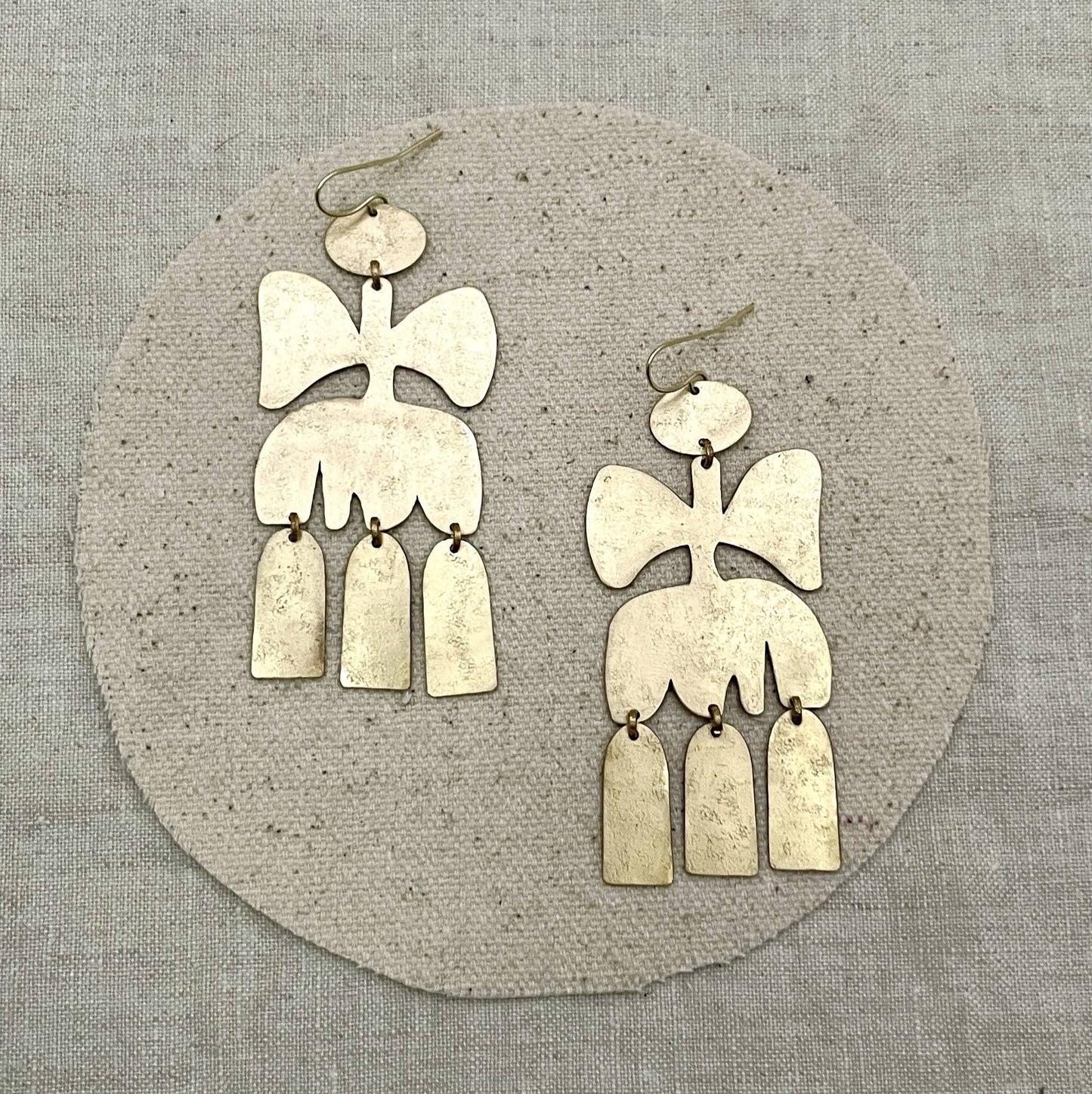 Brass Earrings, Bohemian Contemporary Handmade Jewelry
