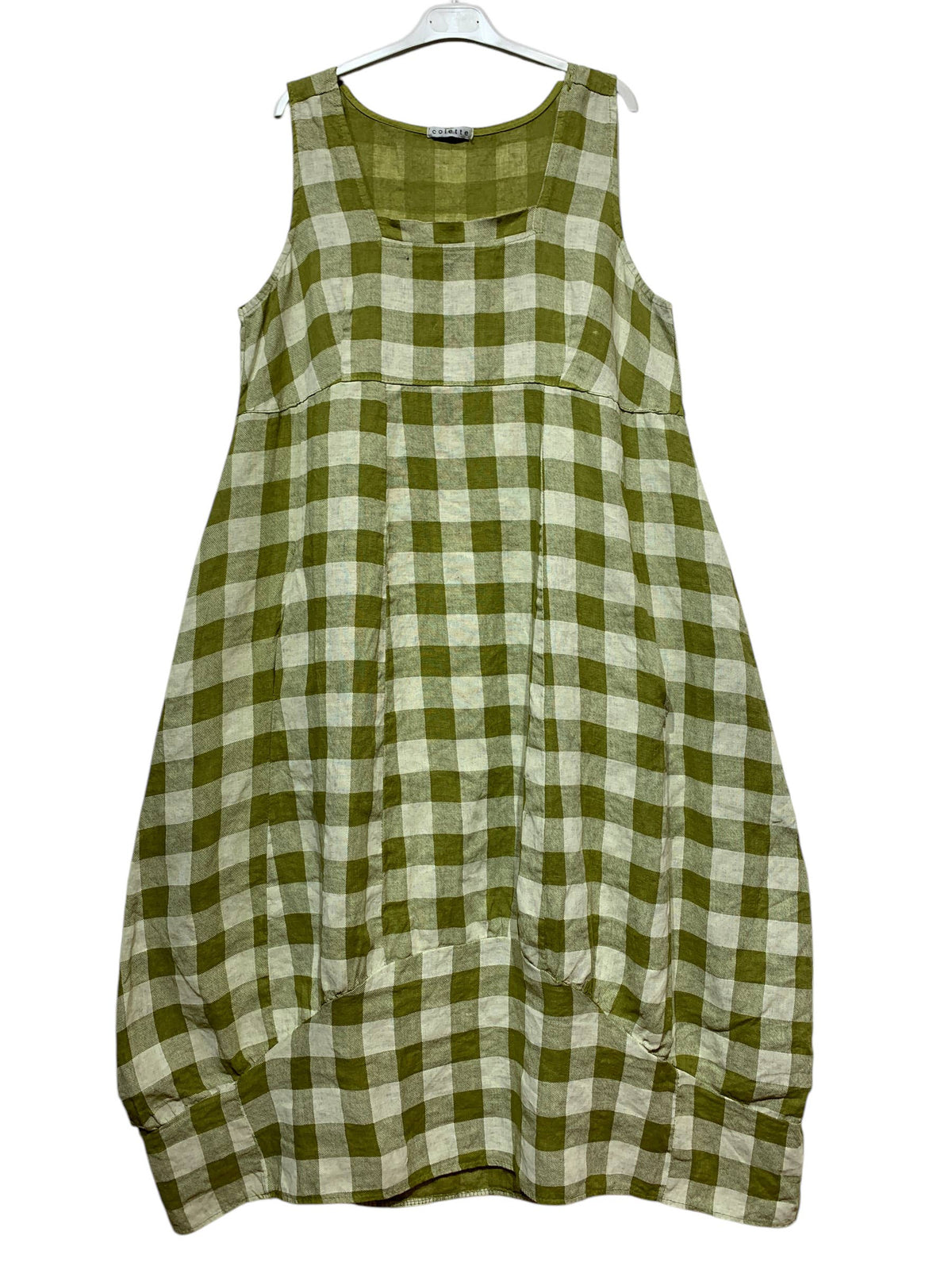 322 LINEN DRESS WITH VICHY CHECKS: CACCIU