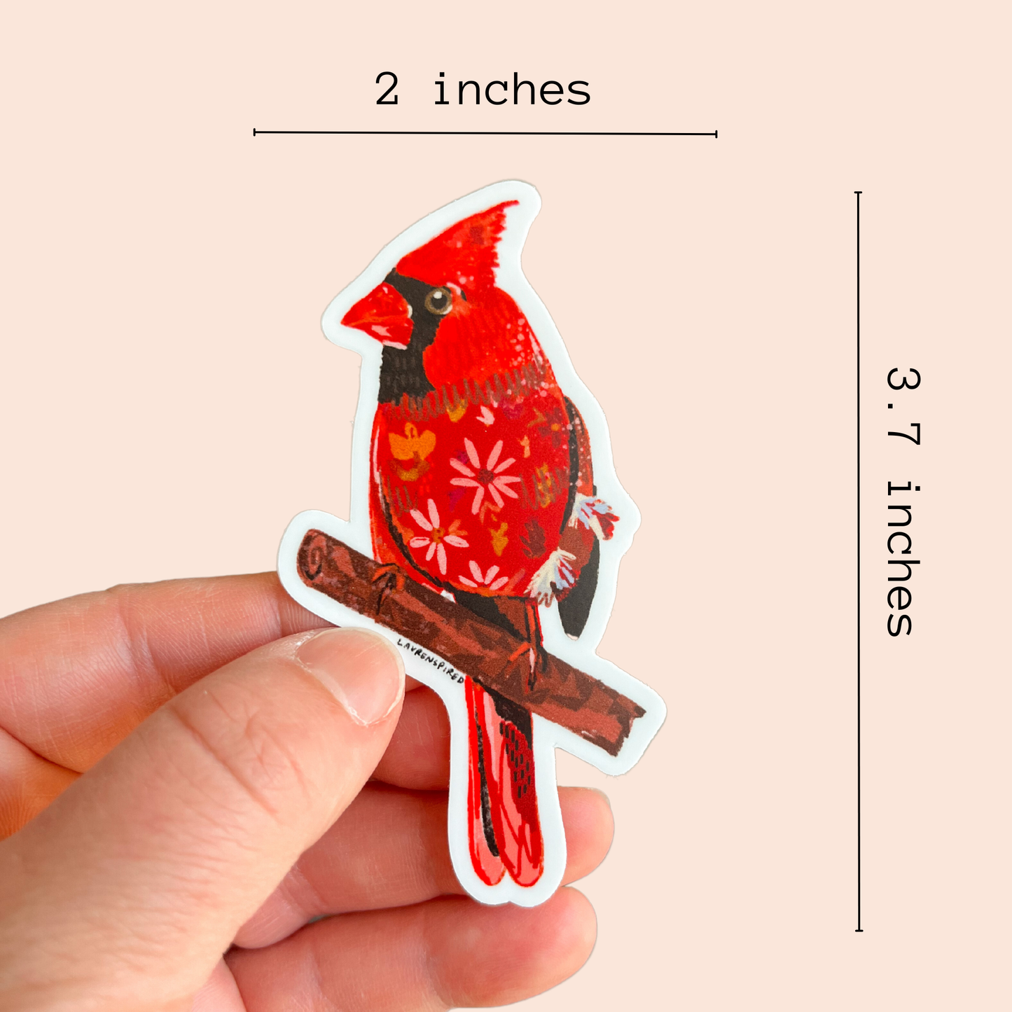 Red Cardinal Sticker, birding stickers, cardinal gift