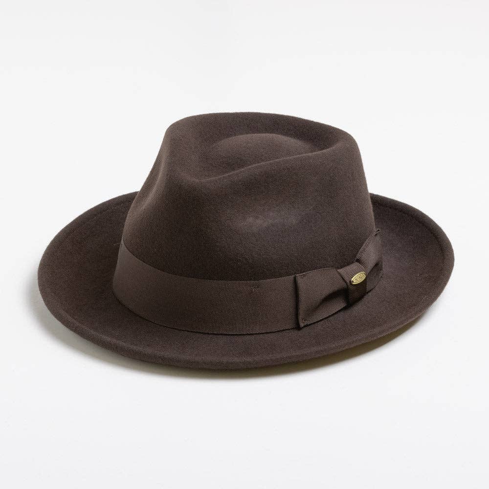Mens Winter Wool Felt Crushable Fedora Hat- Bristol
