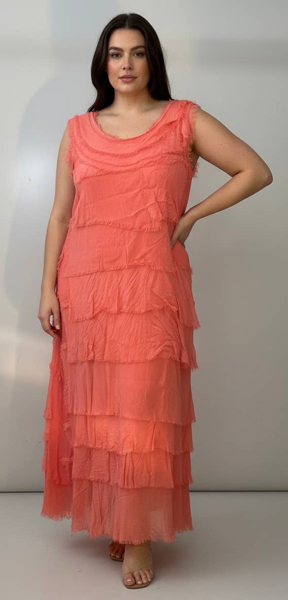 Silk Maxi Ruffle Dress
No Tariffs Will Be Added