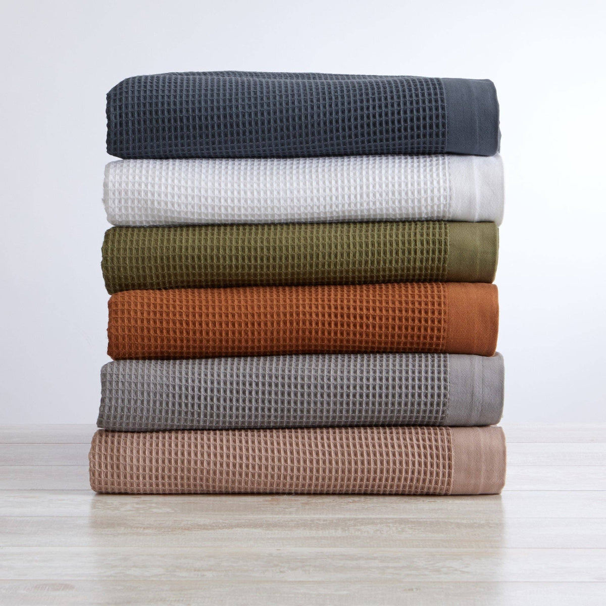 100% Cotton Small Waffle Weave Blanket - Hazel Collection