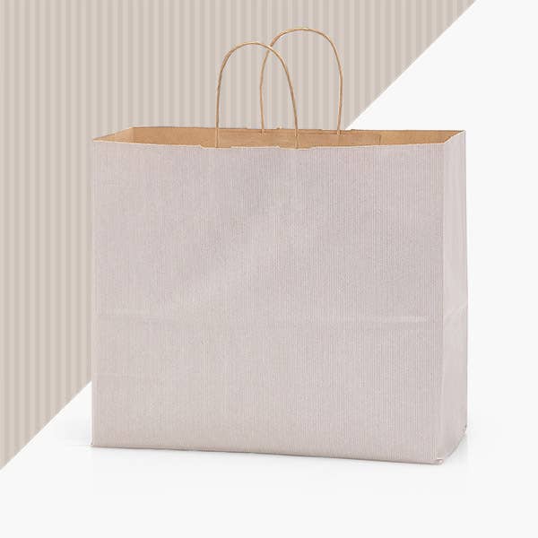 Recycled Shadow Stripe Kraft Paper Retail Shopping Bags