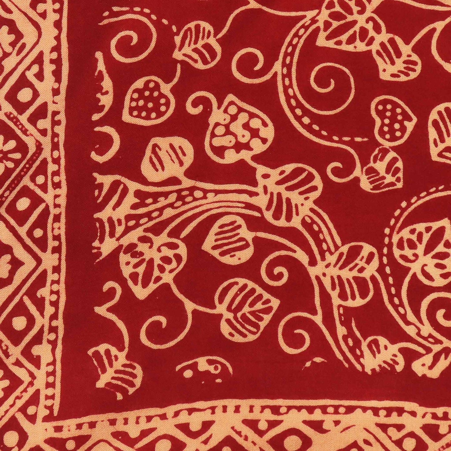 Hand Dyed Batik Bandana, 100% Soft Cotton, Charmed Canopy, Red