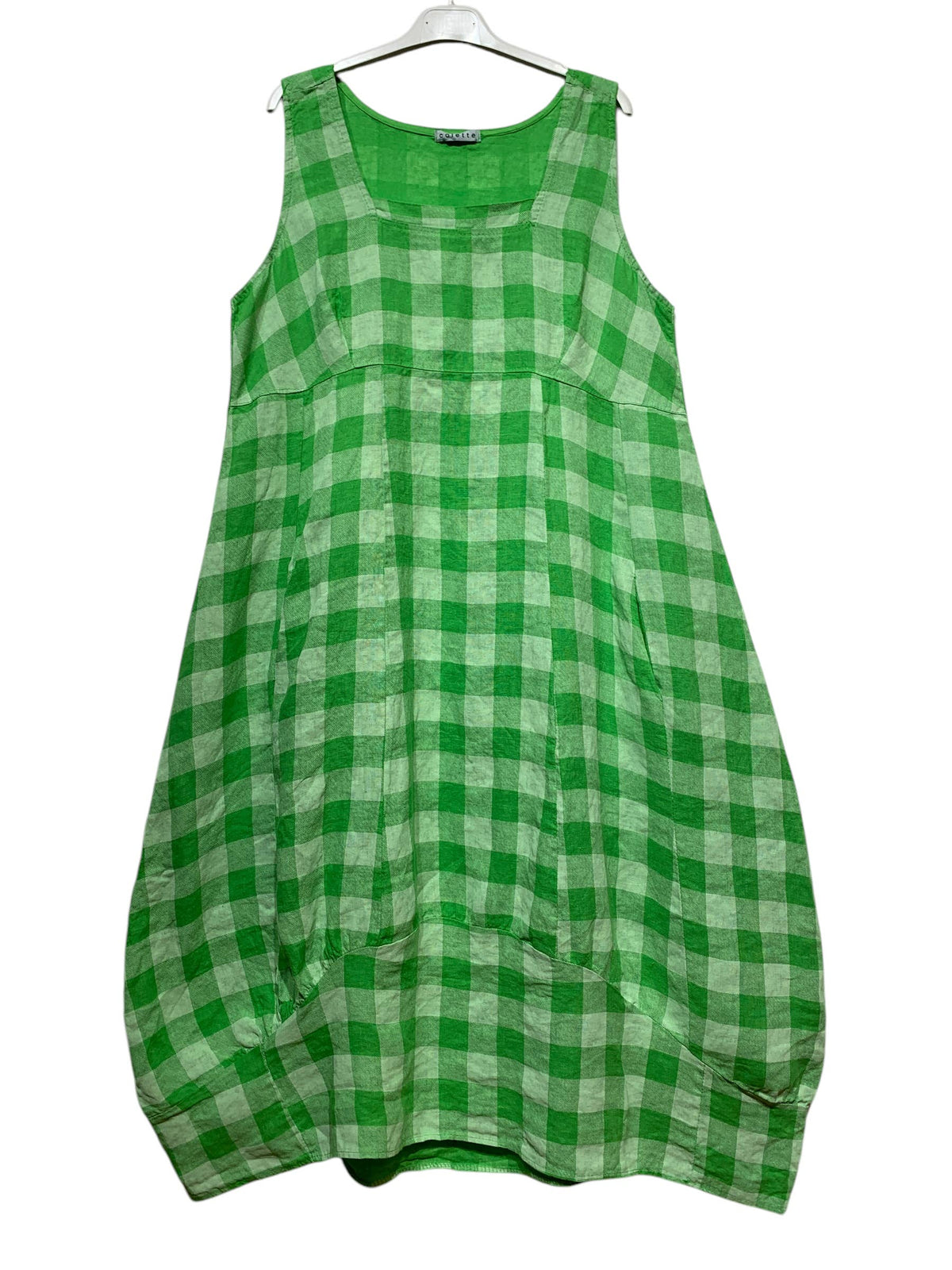 322 LINEN DRESS WITH VICHY CHECKS: CACCIU