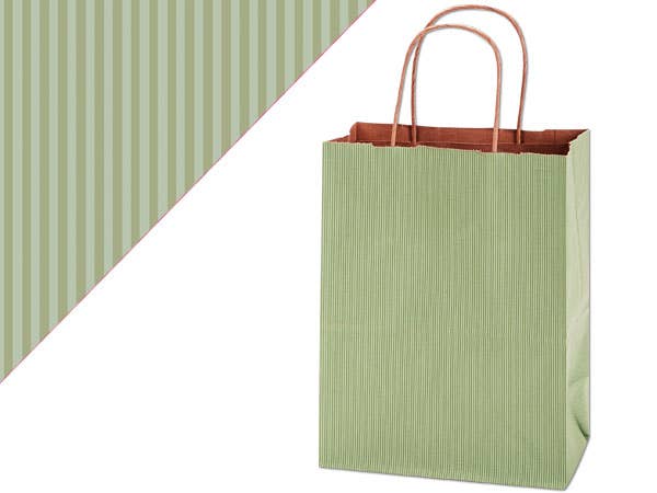 Recycled Shadow Stripe Kraft Paper Retail Shopping Bags