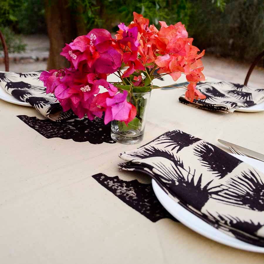 Fern - Black Organic Cotton Napkins - Set of 4