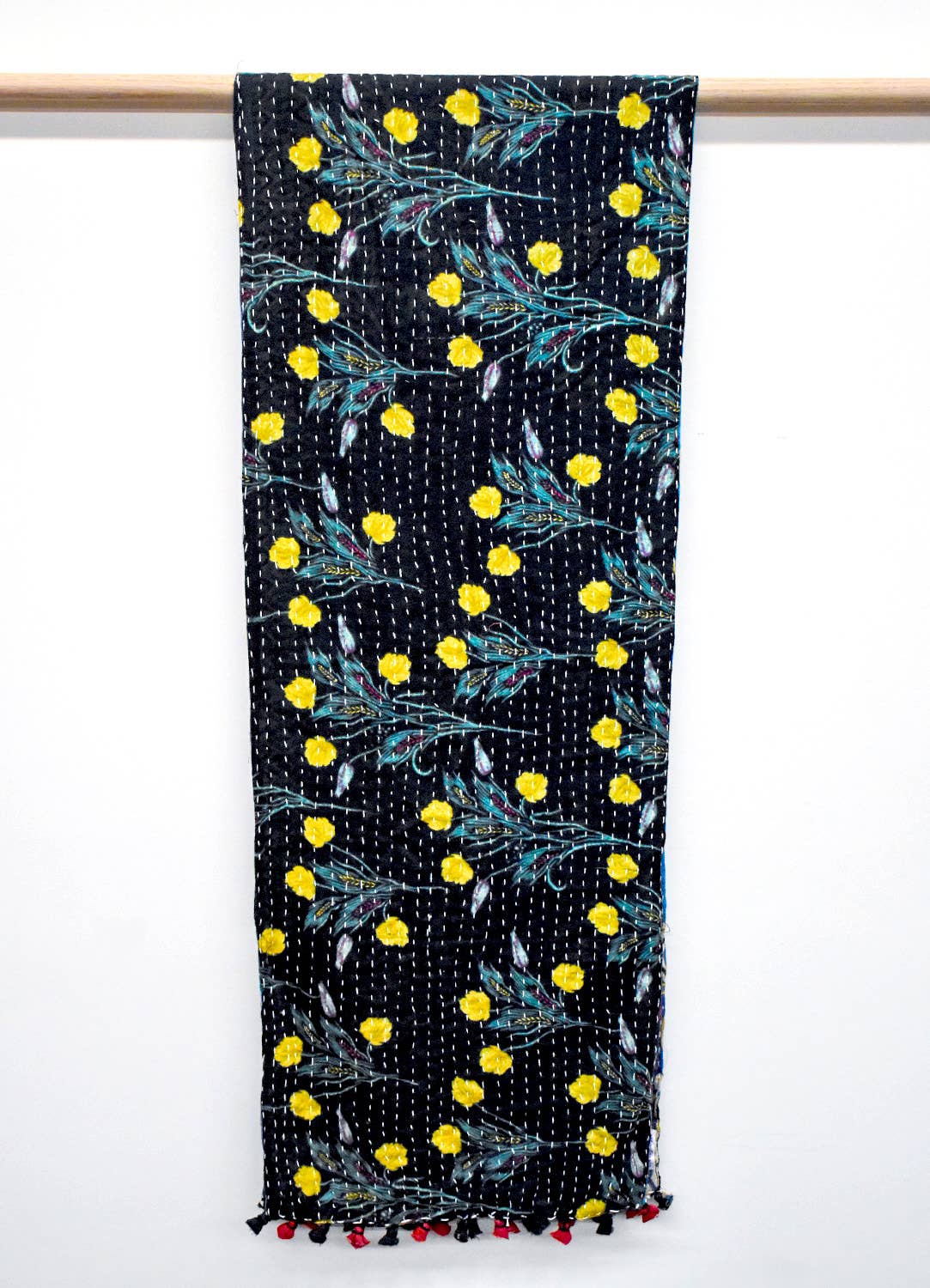 Black Kantha Table Runner