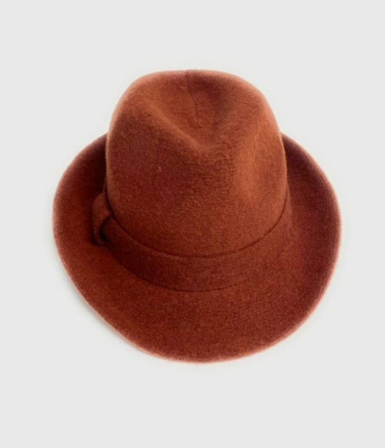 23S-0822 Boiled Wool Small Brim Fedora Hat