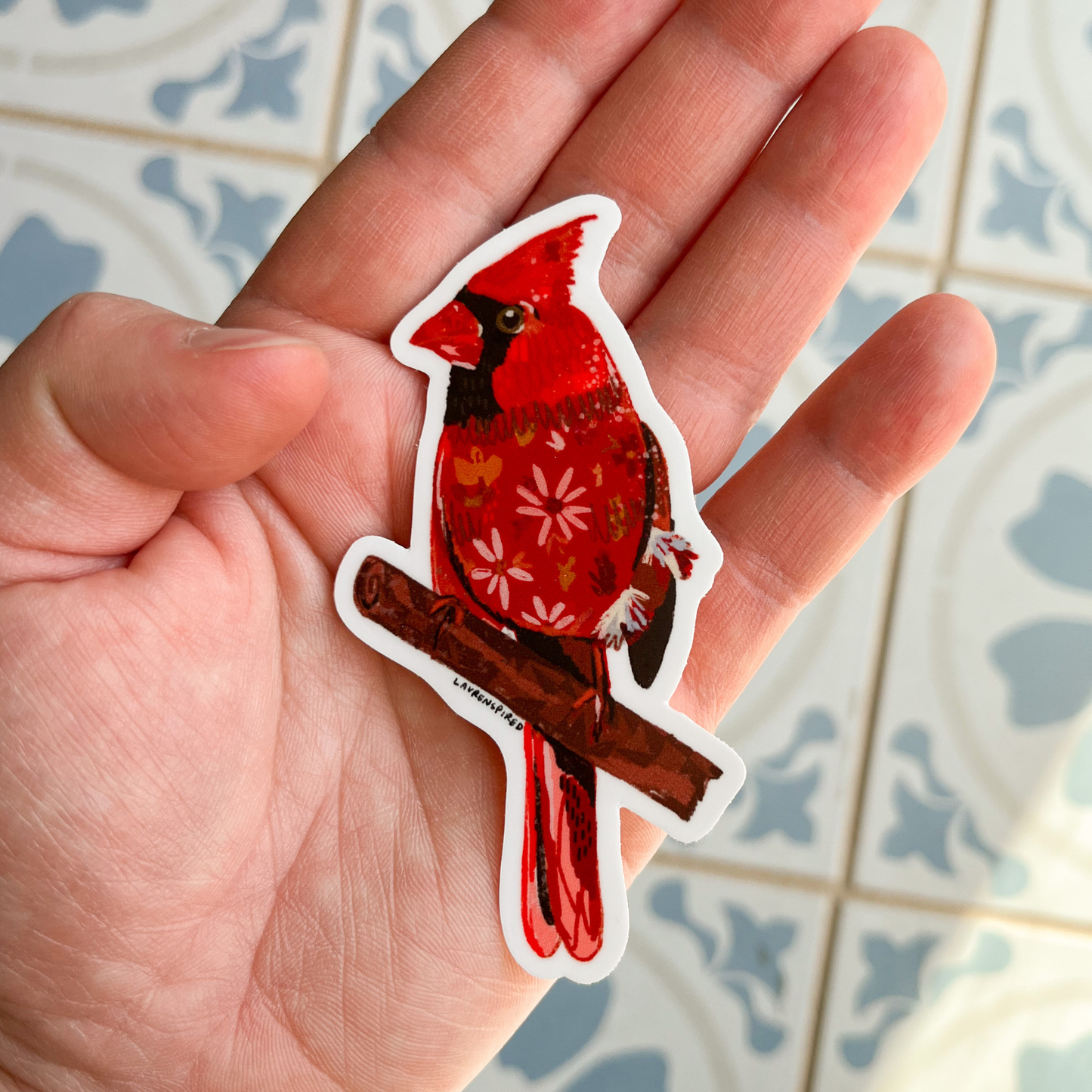 Red Cardinal Sticker, birding stickers, cardinal gift