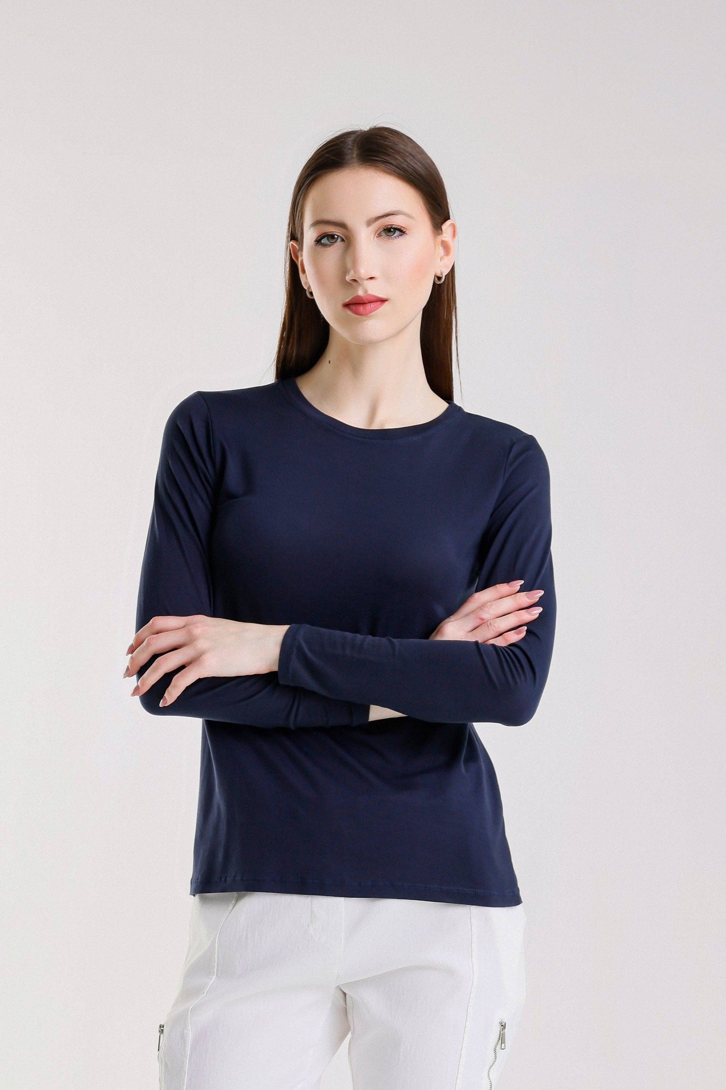 Renata Long Sleeve Crew Neck Tee (BLS432)