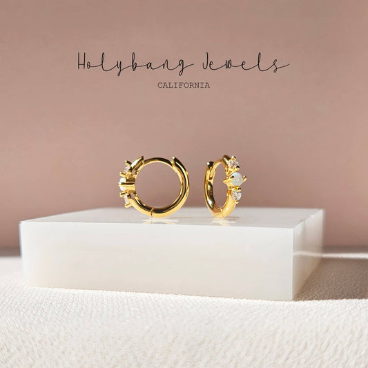 OPAL HUGGIE EARRINGS - E-H1252