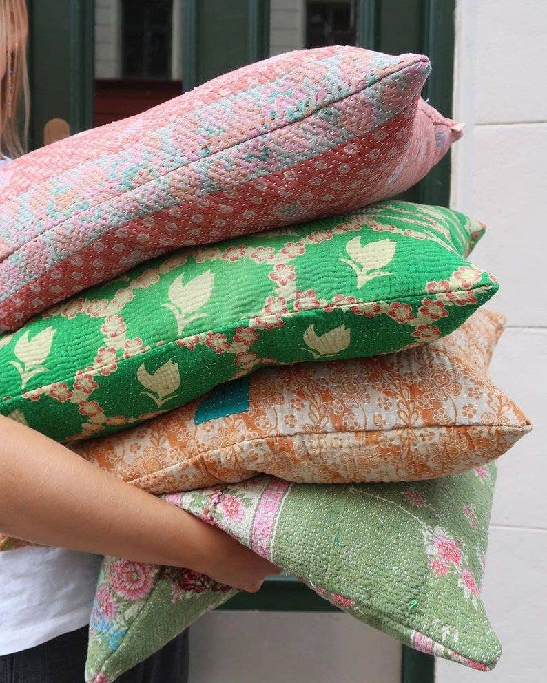 Set kantha Sham Pillow Cover Handmade Decorative Cushion