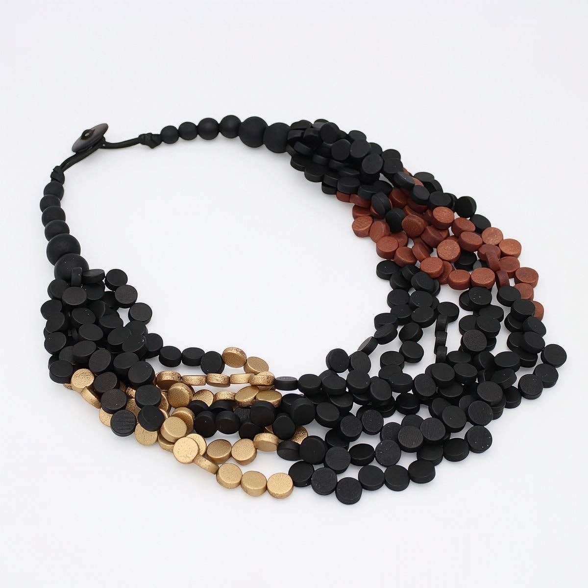 Midnight Mosaic Wooden Statement Necklace