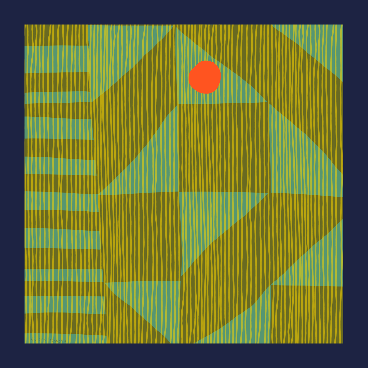 Rising Sun Geometric | Women's Silk Scarf | Square Scarf