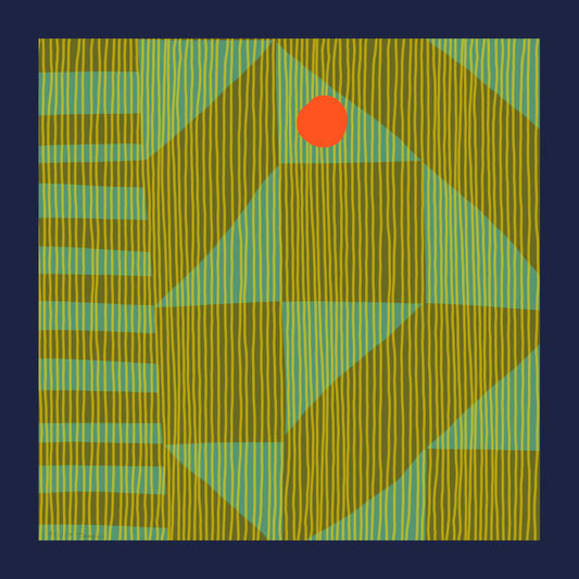 Rising Sun Geometric | Women's Silk Scarf | Square Scarf