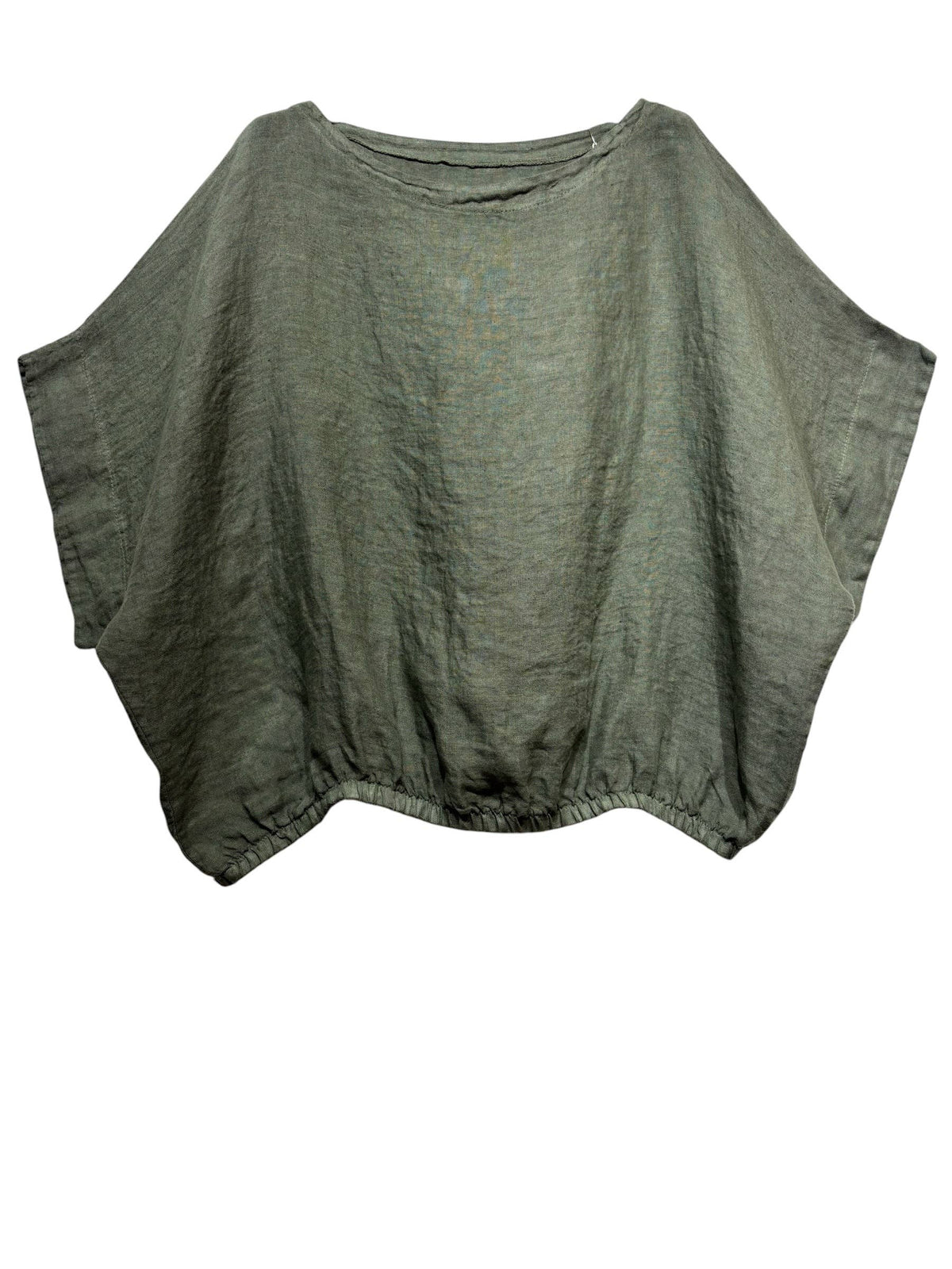 9558 Oversized linen tunic with elasticated hem