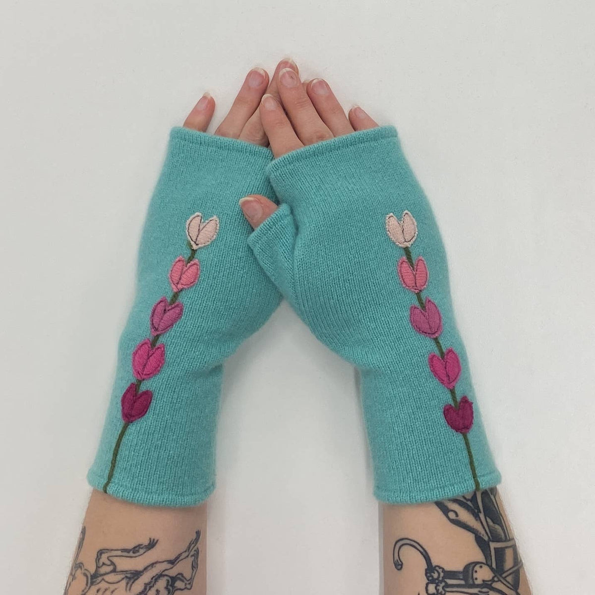 Fingerless Cashmere Gloves-Lupine
