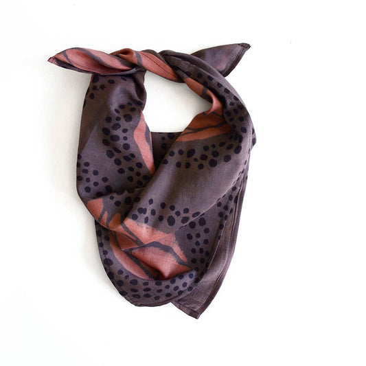 Plum Purple Cotton Silk Bandana Square Head Accessory | MIA