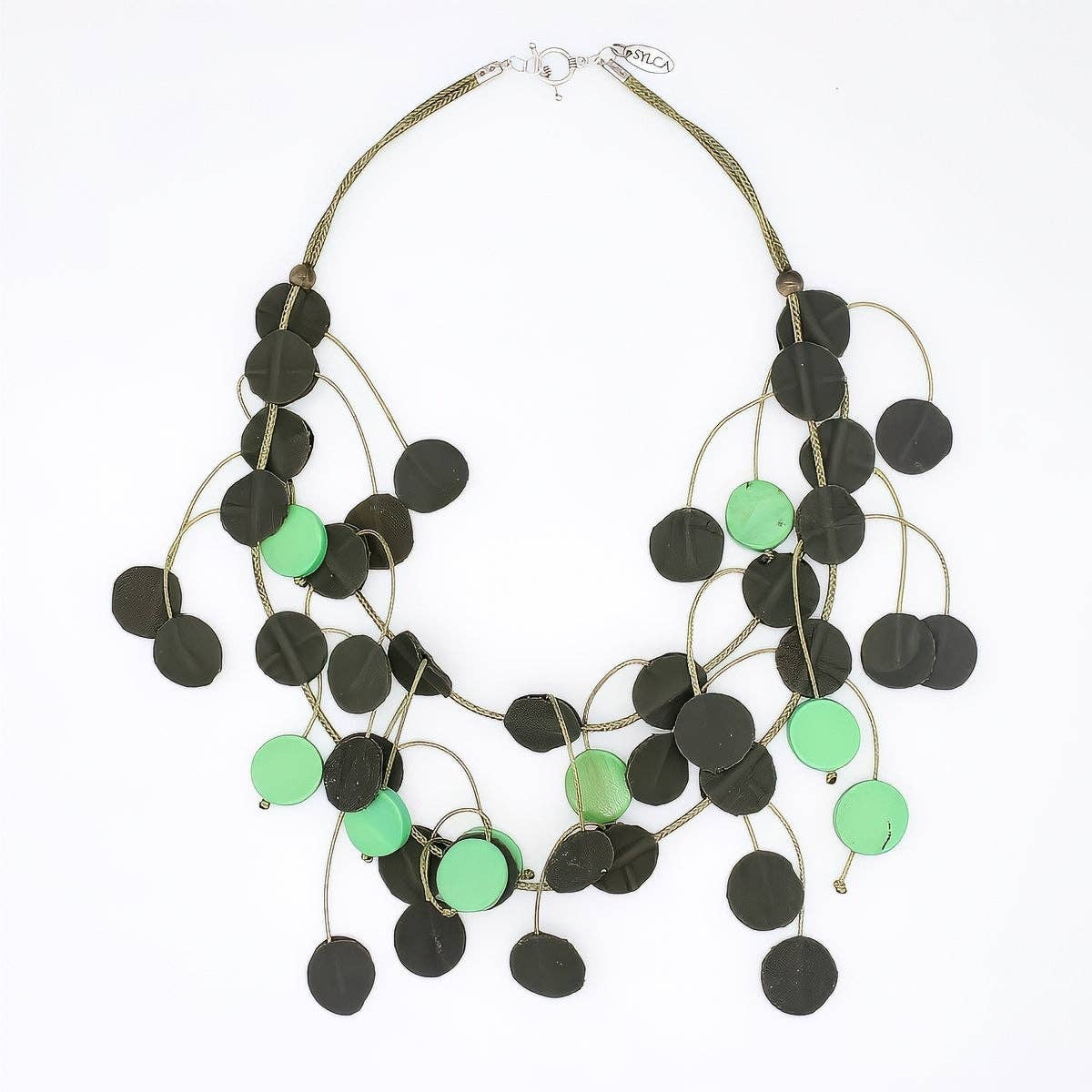 Urban Olive Leather Dangle Necklace