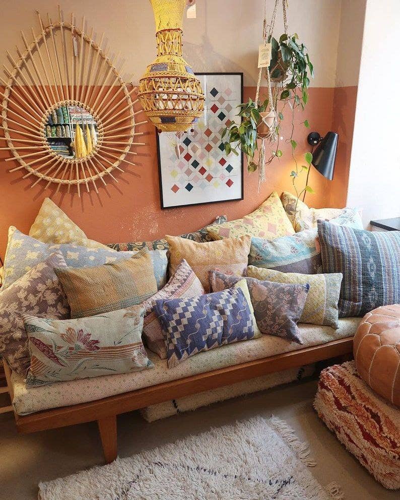 Set kantha Sham Pillow Cover Handmade Decorative Cushion