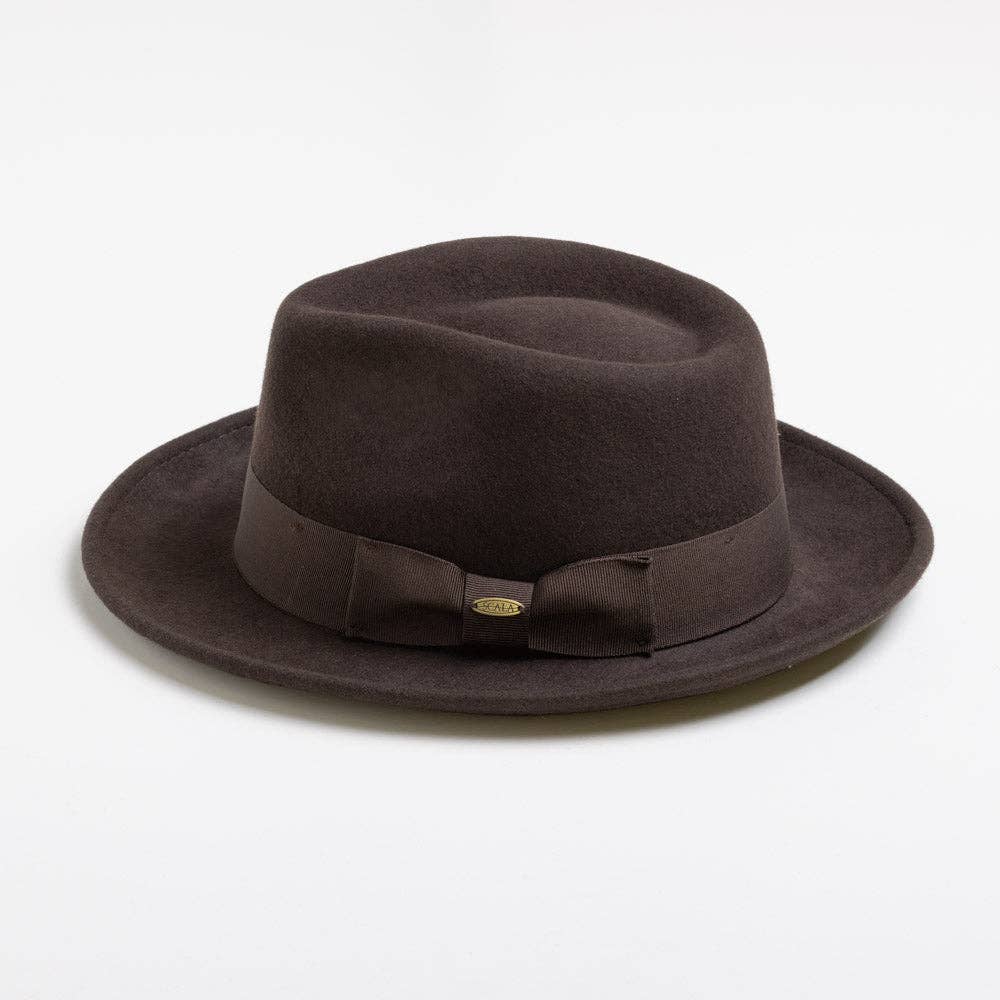 Mens Winter Wool Felt Crushable Fedora Hat- Bristol