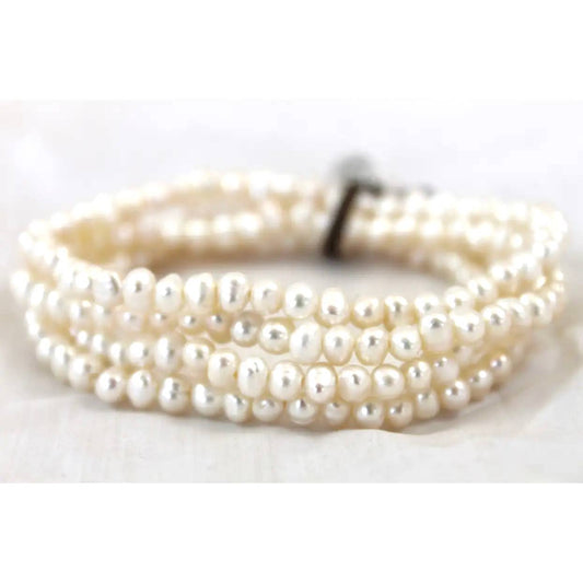 Delicate Freshwater Pearl Stack Bracelet - BC-078
