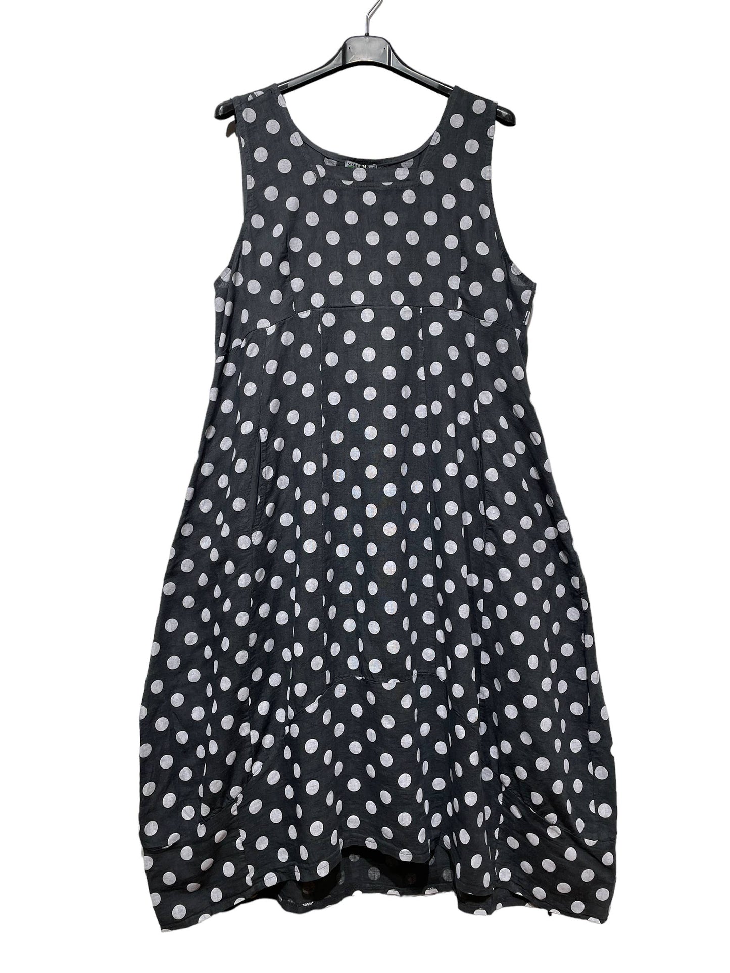 322 POLKA DOT DRESS IN LINEN SPRING SUMMER CLOTHING