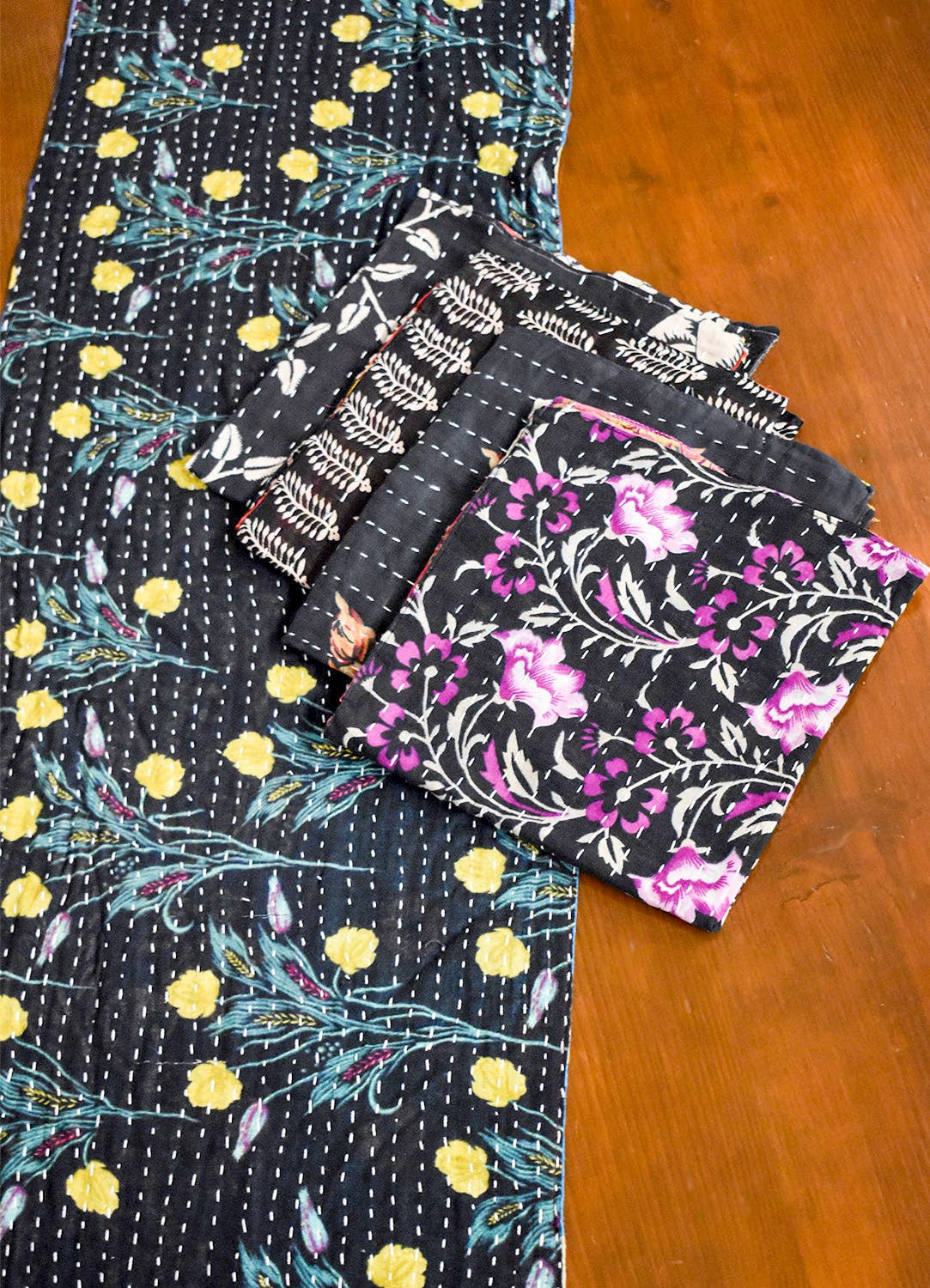 Black Kantha Napkins