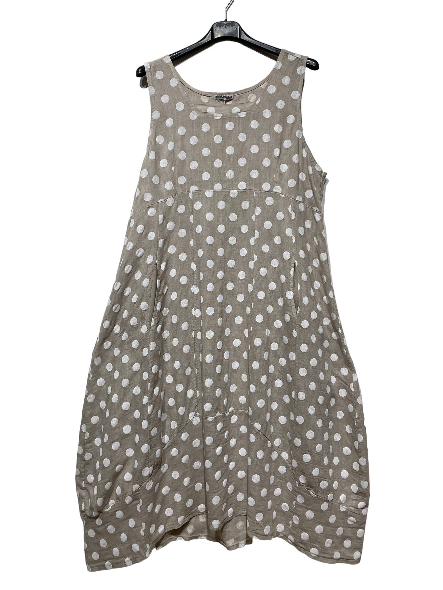 322 POLKA DOT DRESS IN LINEN SPRING SUMMER CLOTHING