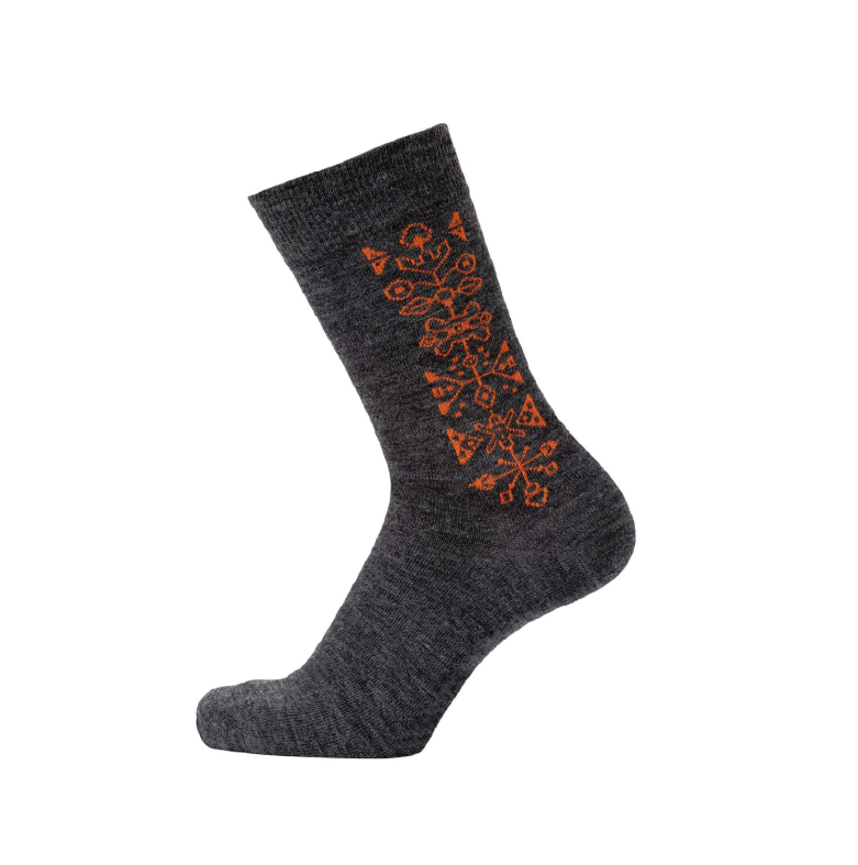 Cai Merino Wool Socks, "Tradition" - Dark Gray