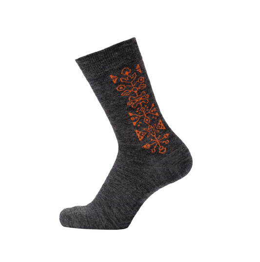 Cai Merino Wool Socks, "Tradition" - Dark Gray
