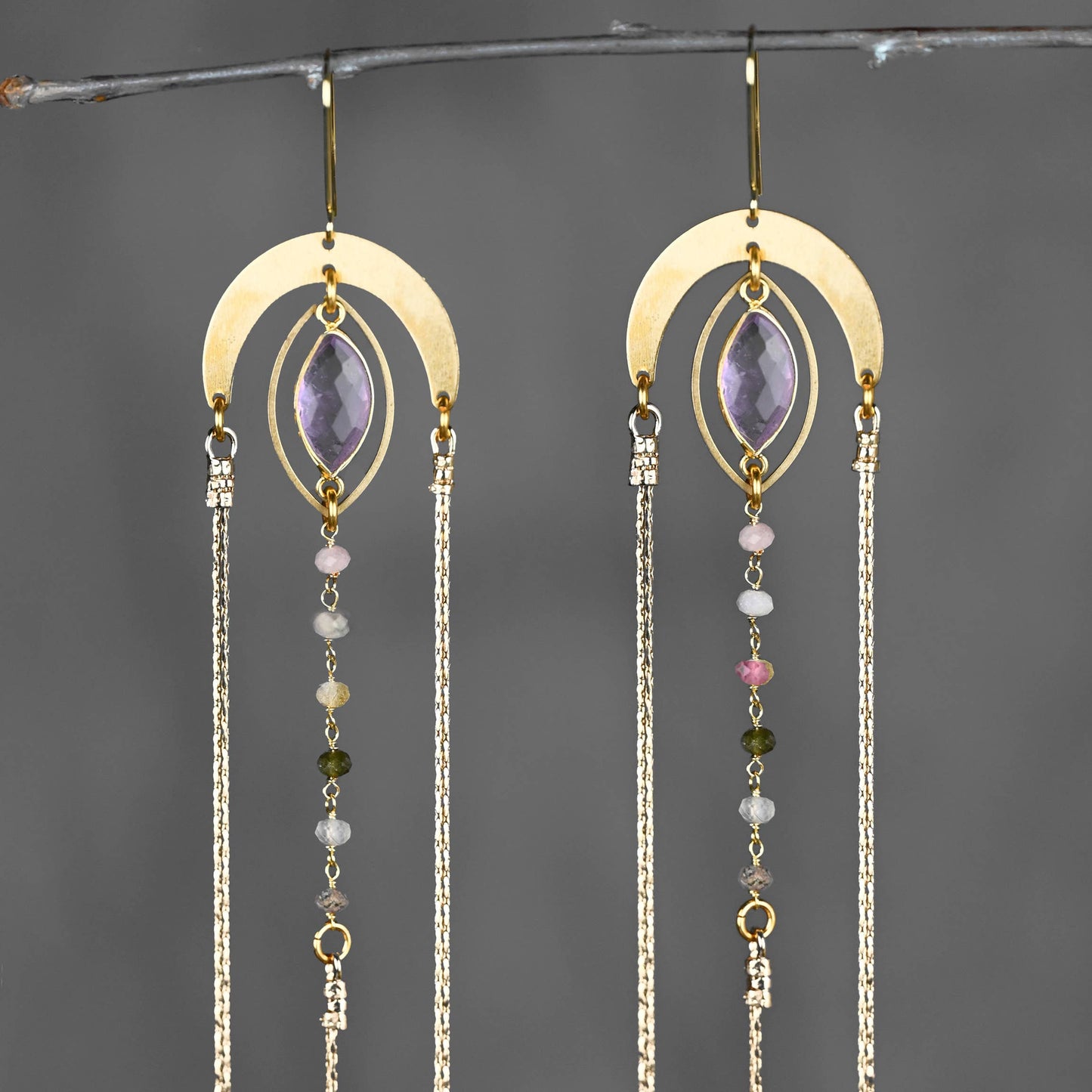 Dramatic Super Charged Goddess Energy 6 Tourmaline Arch Ear