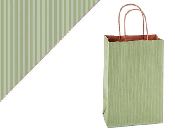 Recycled Shadow Stripe Kraft Paper Retail Shopping Bags