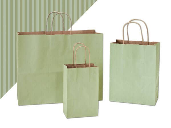 Recycled Shadow Stripe Kraft Paper Retail Shopping Bags