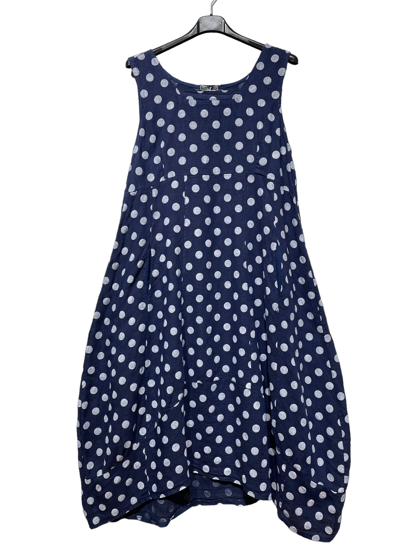 322 POLKA DOT DRESS IN LINEN SPRING SUMMER CLOTHING