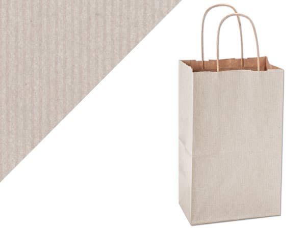 Recycled Shadow Stripe Kraft Paper Retail Shopping Bags