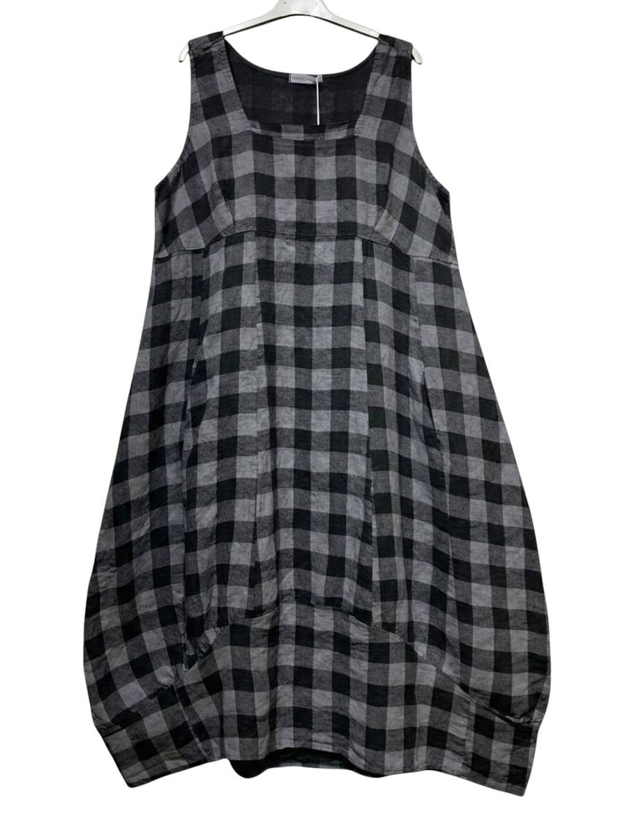 Gingham Linen Dress