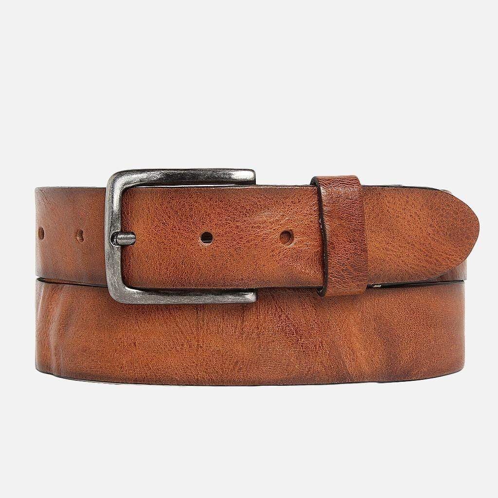 Dani | Silver Buckle Classic Casual Rugged Leather Belt