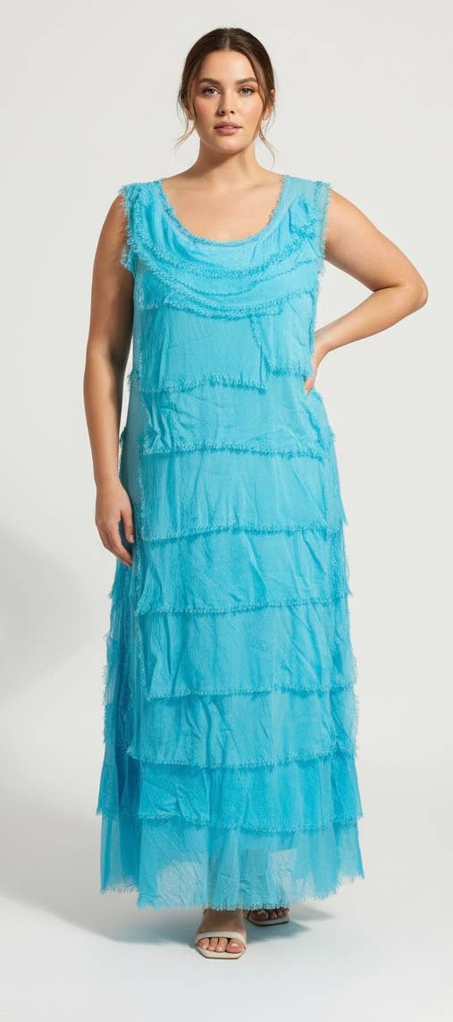 Silk Maxi Ruffle Dress
No Tariffs Will Be Added