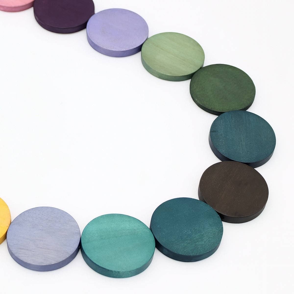 Wood Dark Multi Bead Statement Necklace