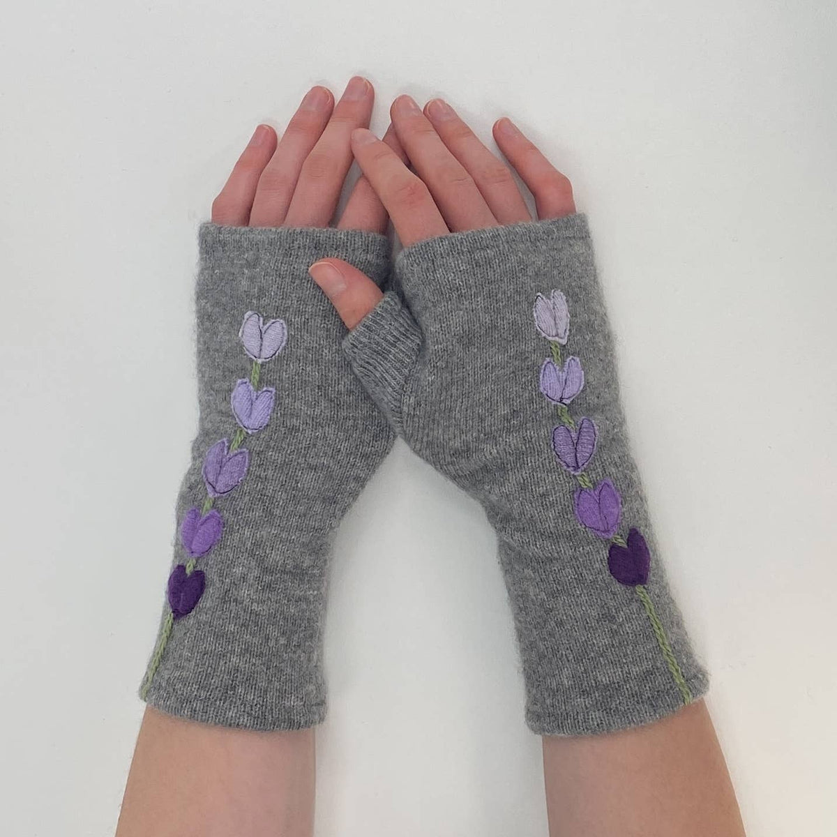 Fingerless Cashmere Gloves-Lupine