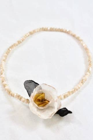 White Double Crystal Flower Bracelet -The Classics Collection- B1-1013