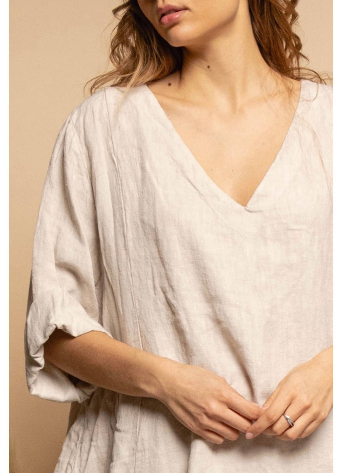 LINEN DRESS. 67188 MELANIA