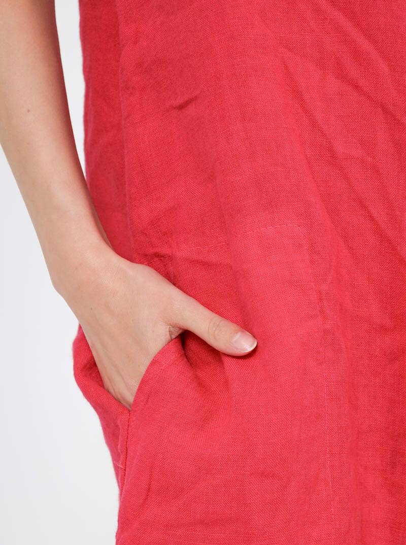37692 TUNIC IN 100% LINEN: BOTANICAL